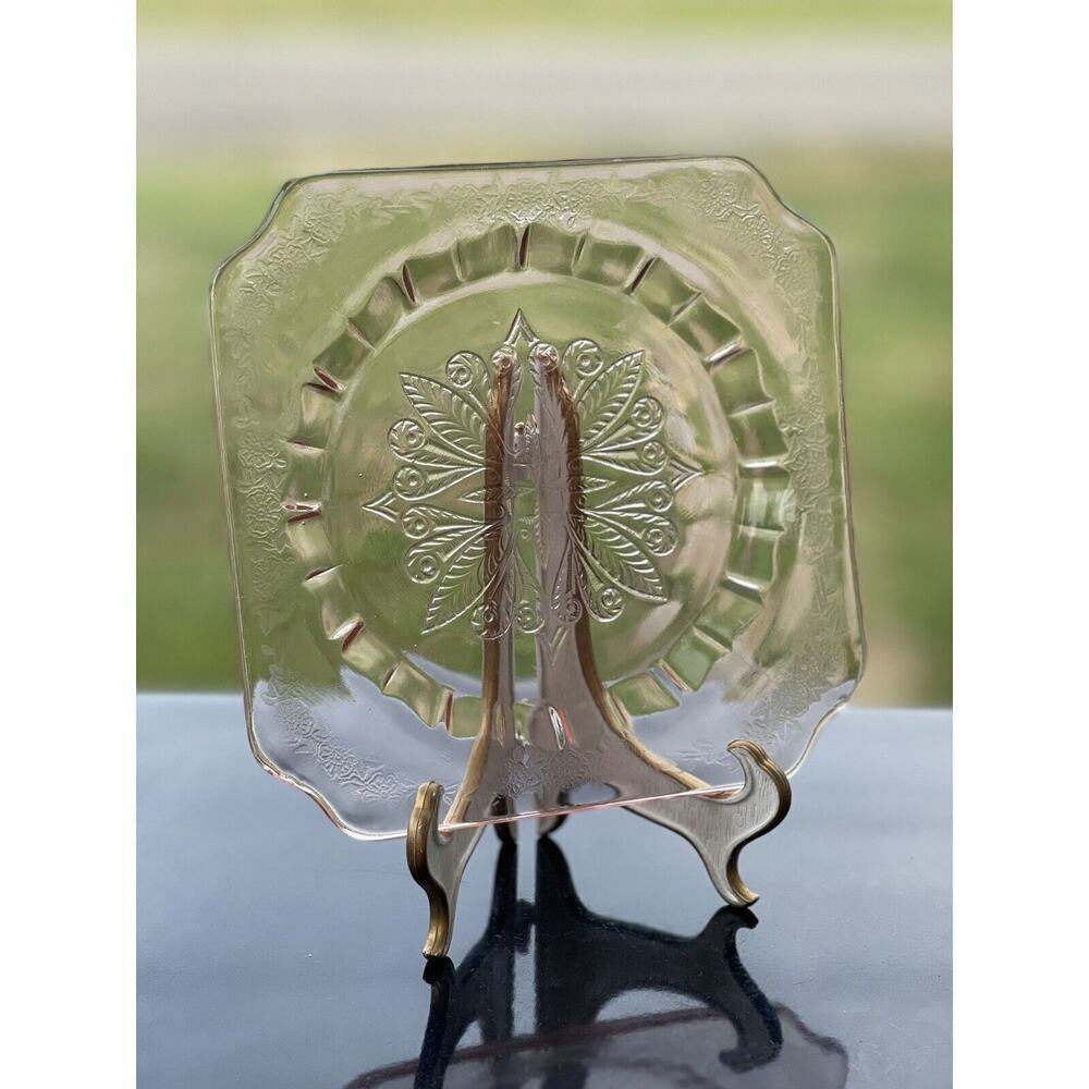 Jeannette Glass Adam Pink 6”‎ BREAD Plate Depression Glass 1930s USA